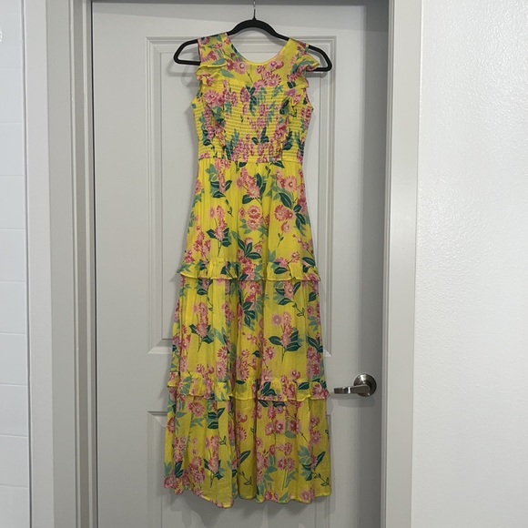 Banjanan Iris Yellow Floral Smocked Dress - Picture 3 of 11